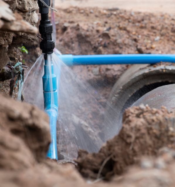 A burst pipe casuing water damage